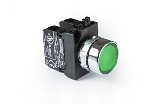 CM Serisi Metal 2NC Yaylı Düz Yeşil 22 mm Buton